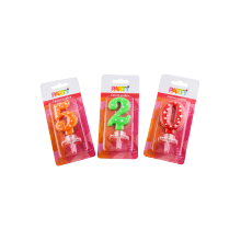 Cheap price 0-9 birthday cake number shape color printing candle figure
